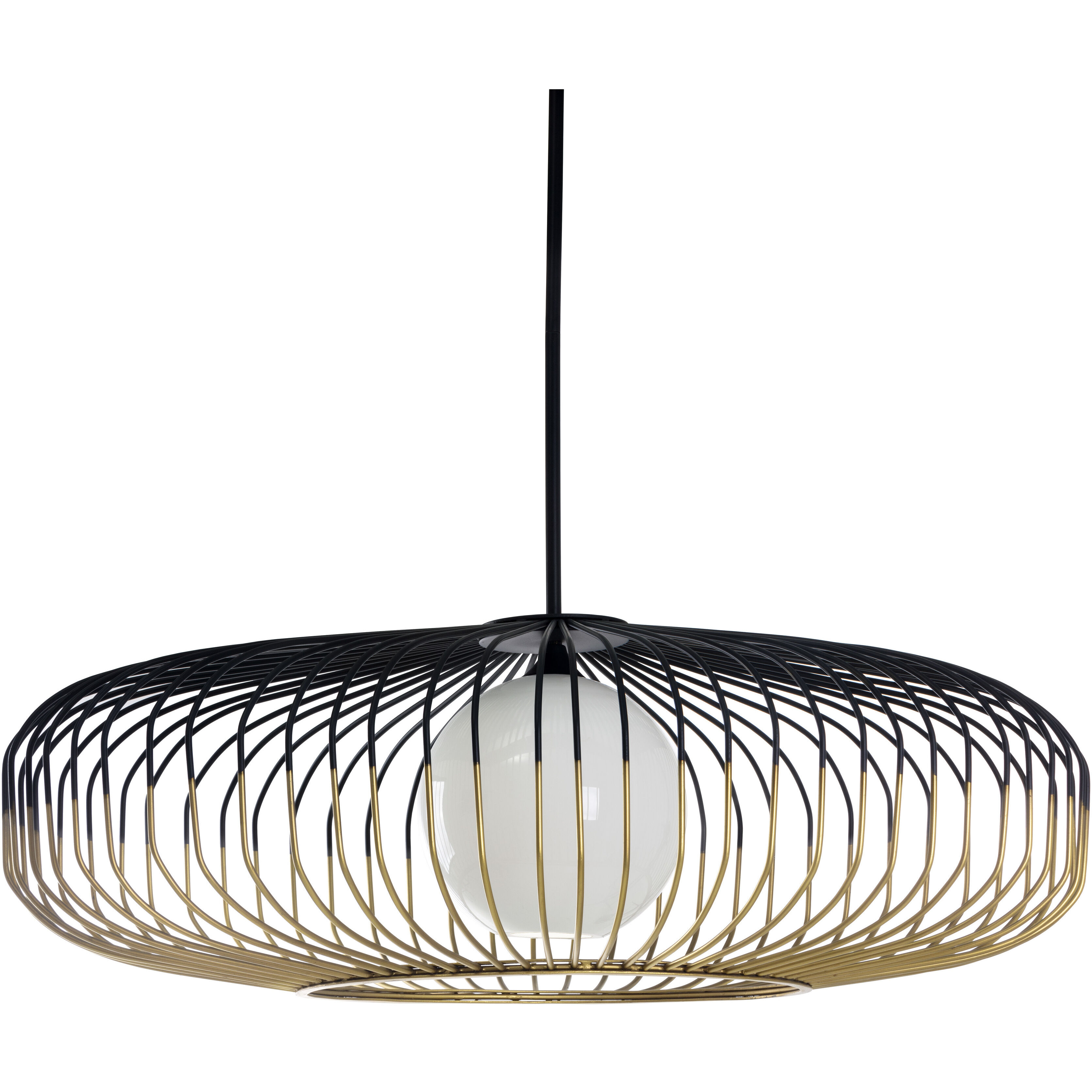 Circa 1 Light 43 inch Black / Antique Brass / Black Pendant Ceiling Light, Extra Large